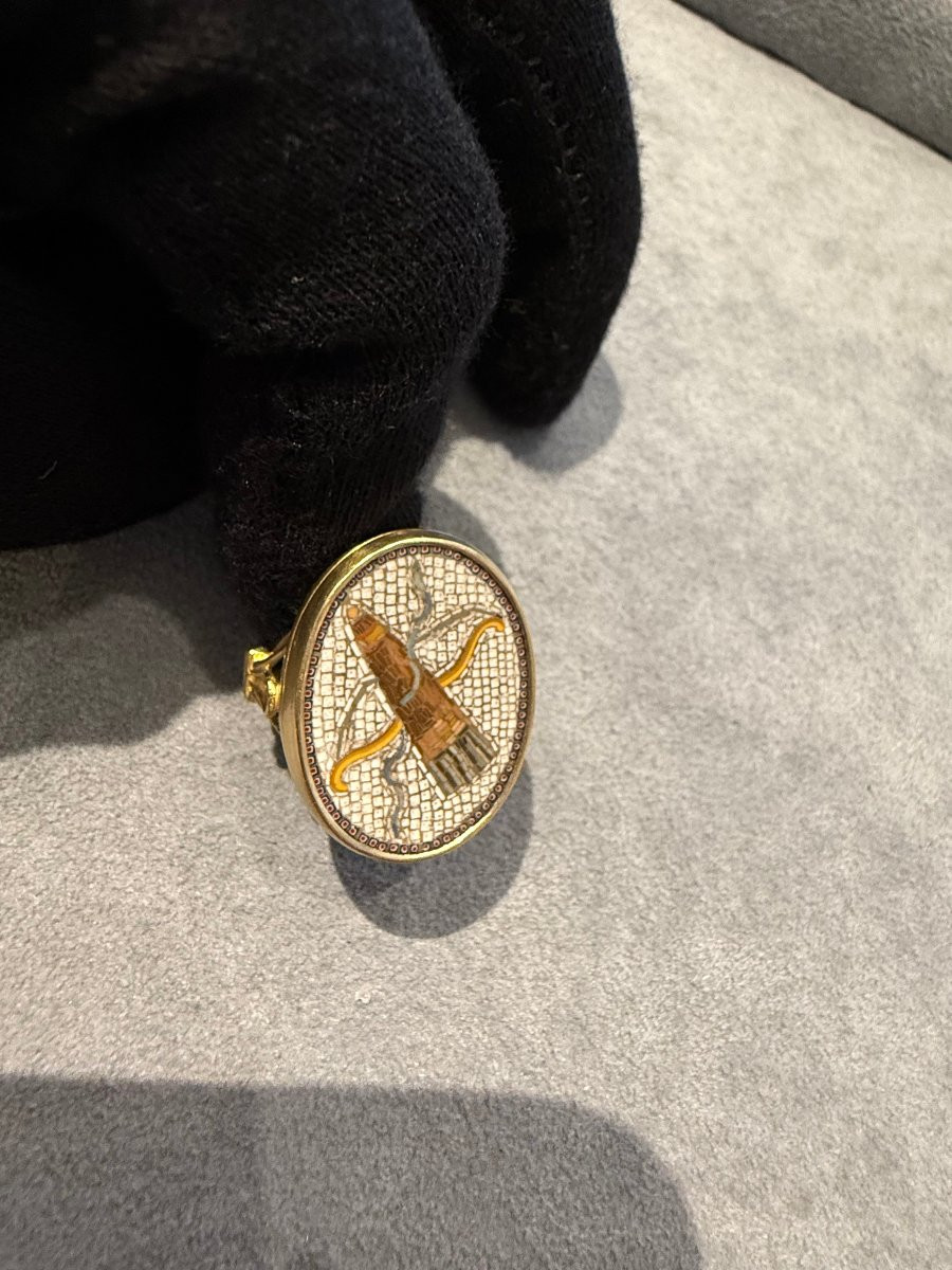Anello in oro con micromosaico, Roma, fine XVIII secolo, attribuito a Giacomo Raffaelli-photo-3