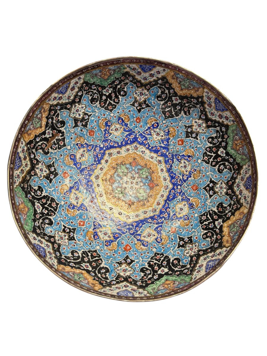 Grande bowl in ceramica smaltata policroma-photo-2