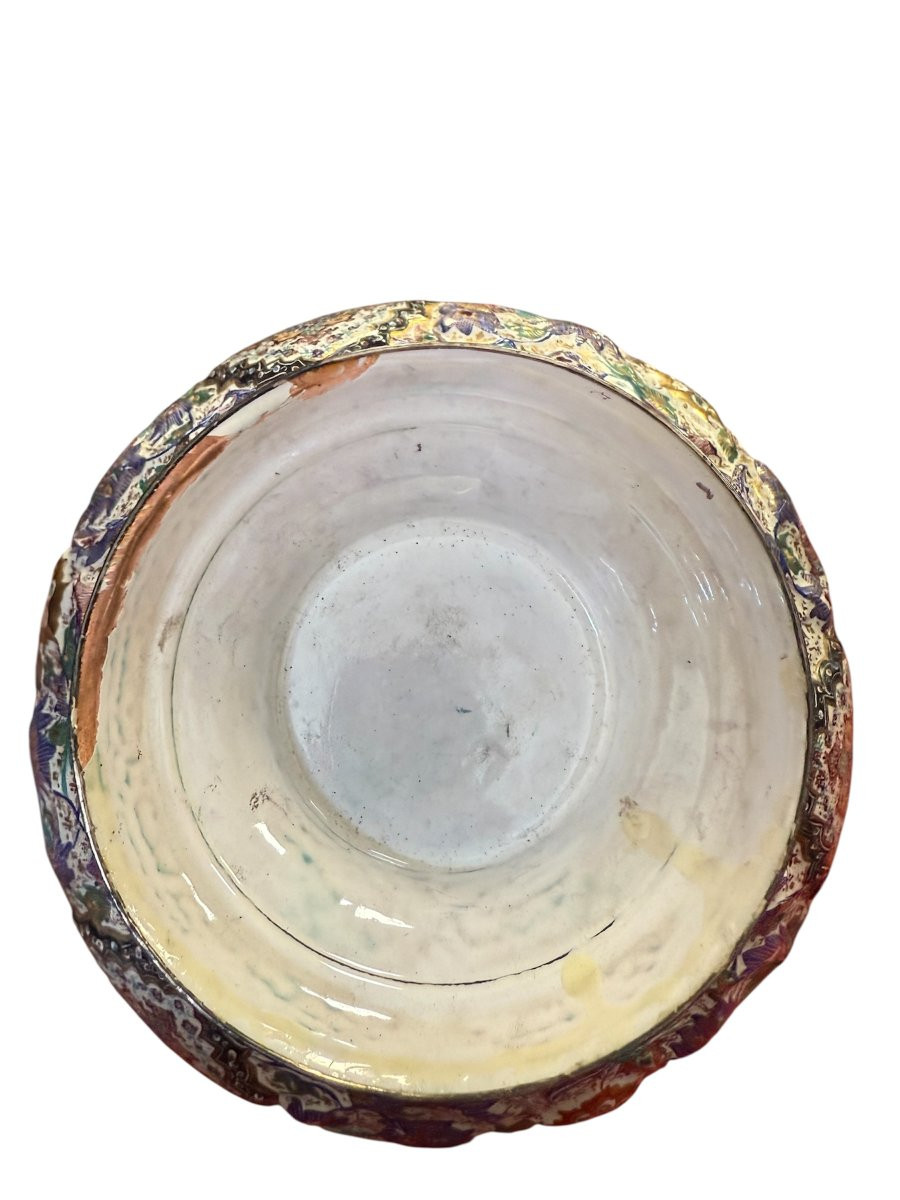 Grande bowl in ceramica smaltata policroma-photo-4