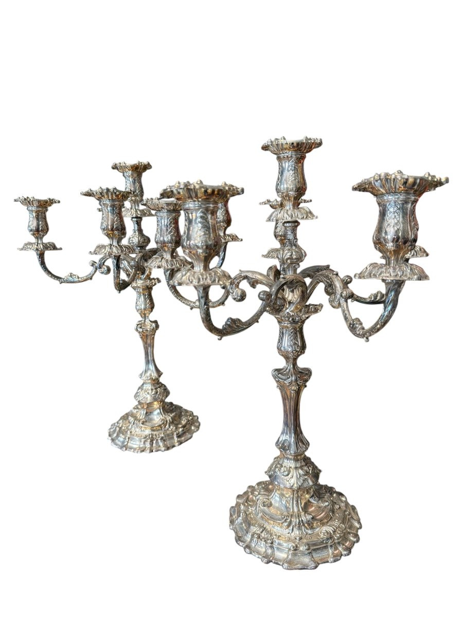 Coppia di candelieri a sei fiamme, Tiffany & Co., Sheffield, fine XIX – inizi XX secolo-photo-2