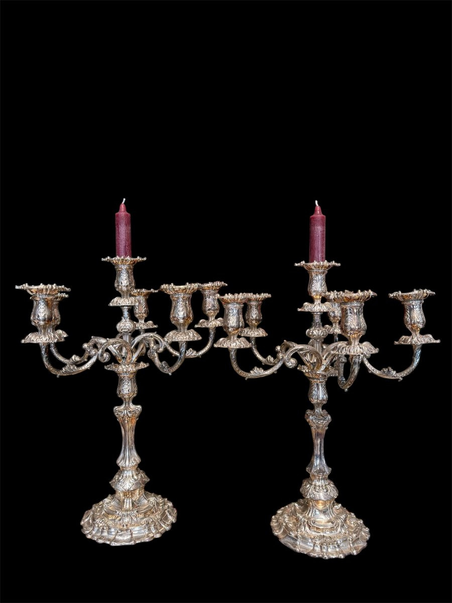 Coppia di candelieri a sei fiamme, Tiffany & Co., Sheffield, fine XIX – inizi XX secolo-photo-4