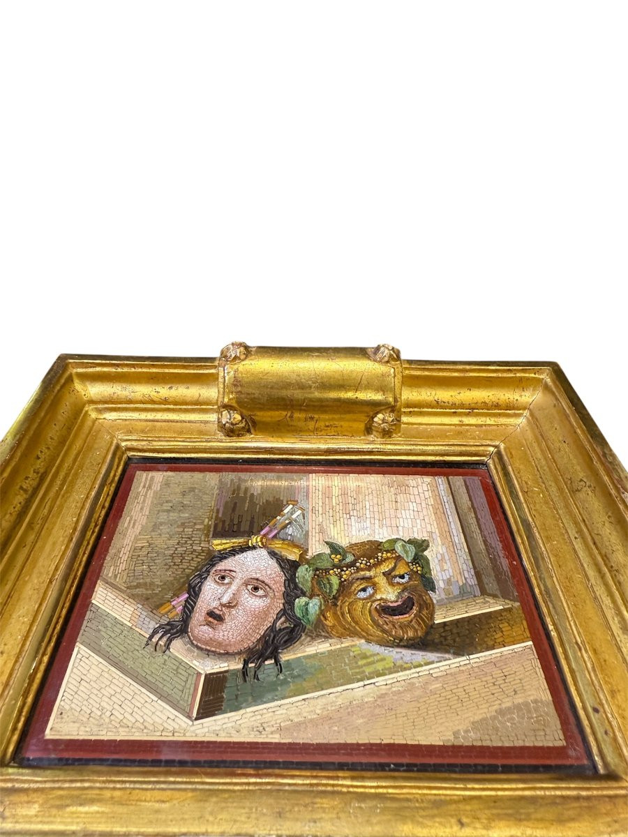 Micromosaico romano con maschere teatrali-photo-4