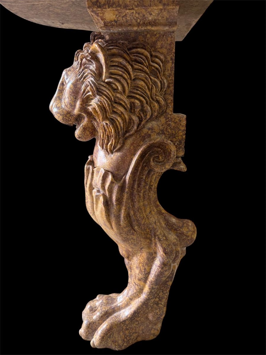 Coppia di console in marmo giallo antico-photo-2