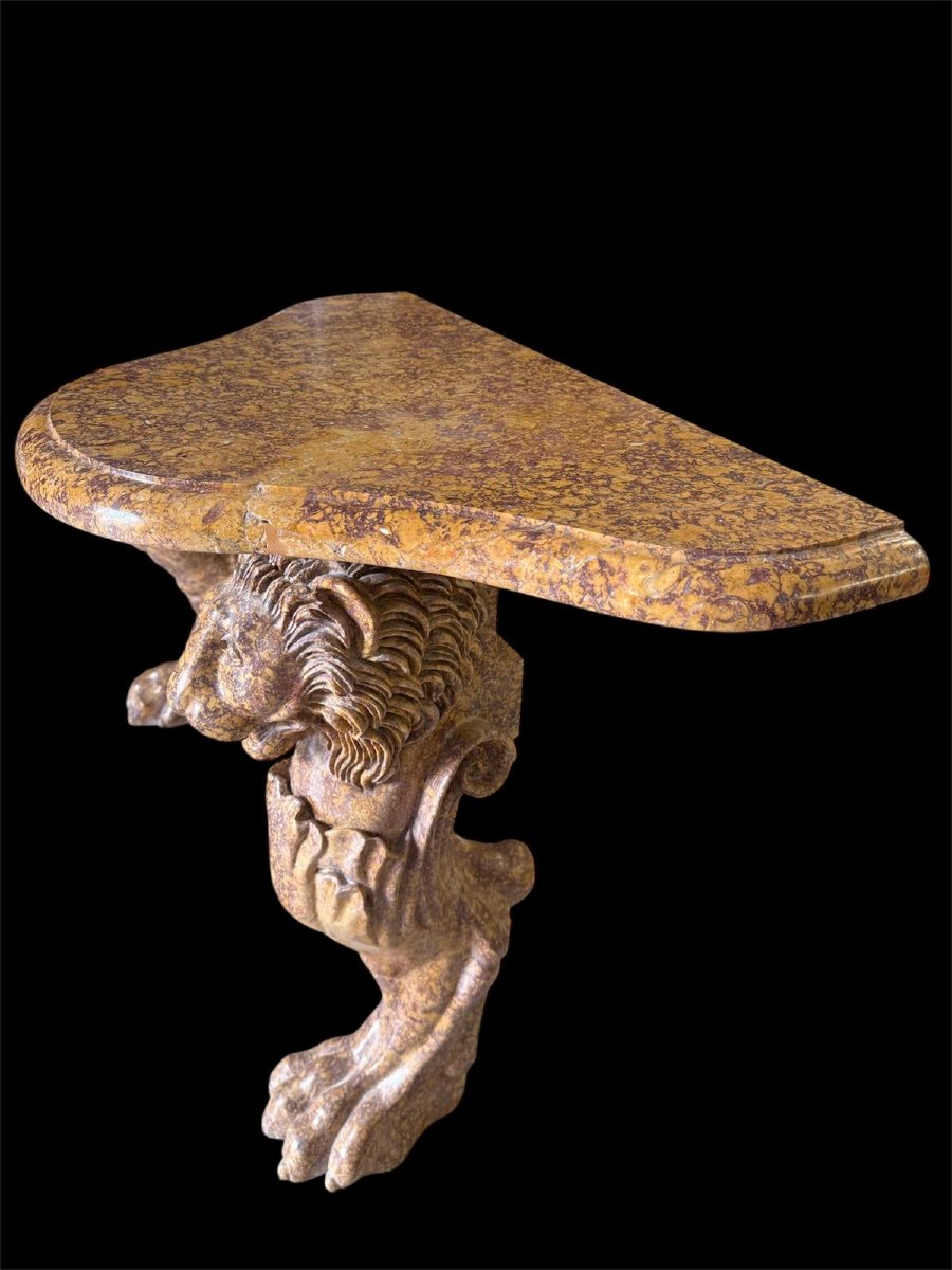 Coppia di console in marmo giallo antico-photo-4