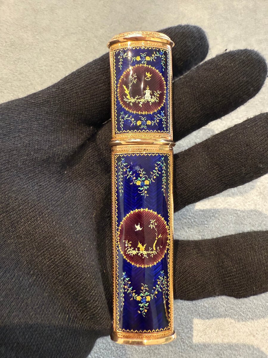 Étui francese in oro e smalto, periodo Luigi XV (XVIII secolo)-photo-4