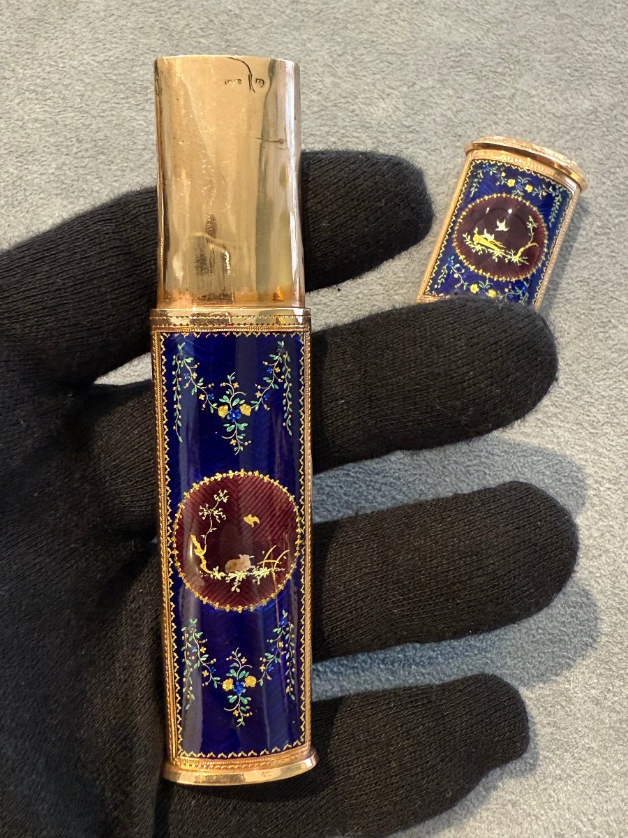 Étui francese in oro e smalto, periodo Luigi XV (XVIII secolo)-photo-2