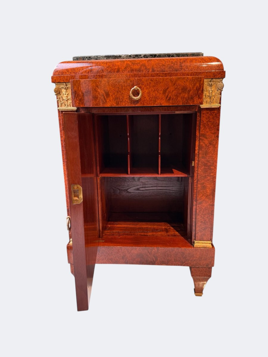 Coppia di comodini francesi in radica di tuia, XIX secolo-photo-3