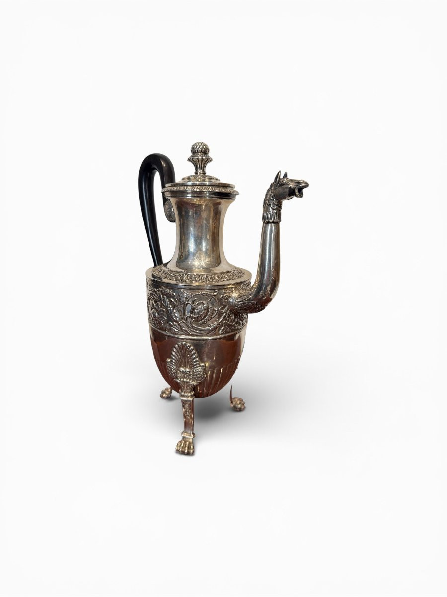 Caffettiera in argento di Pietro Borrani, Torino, circa 1840-photo-3