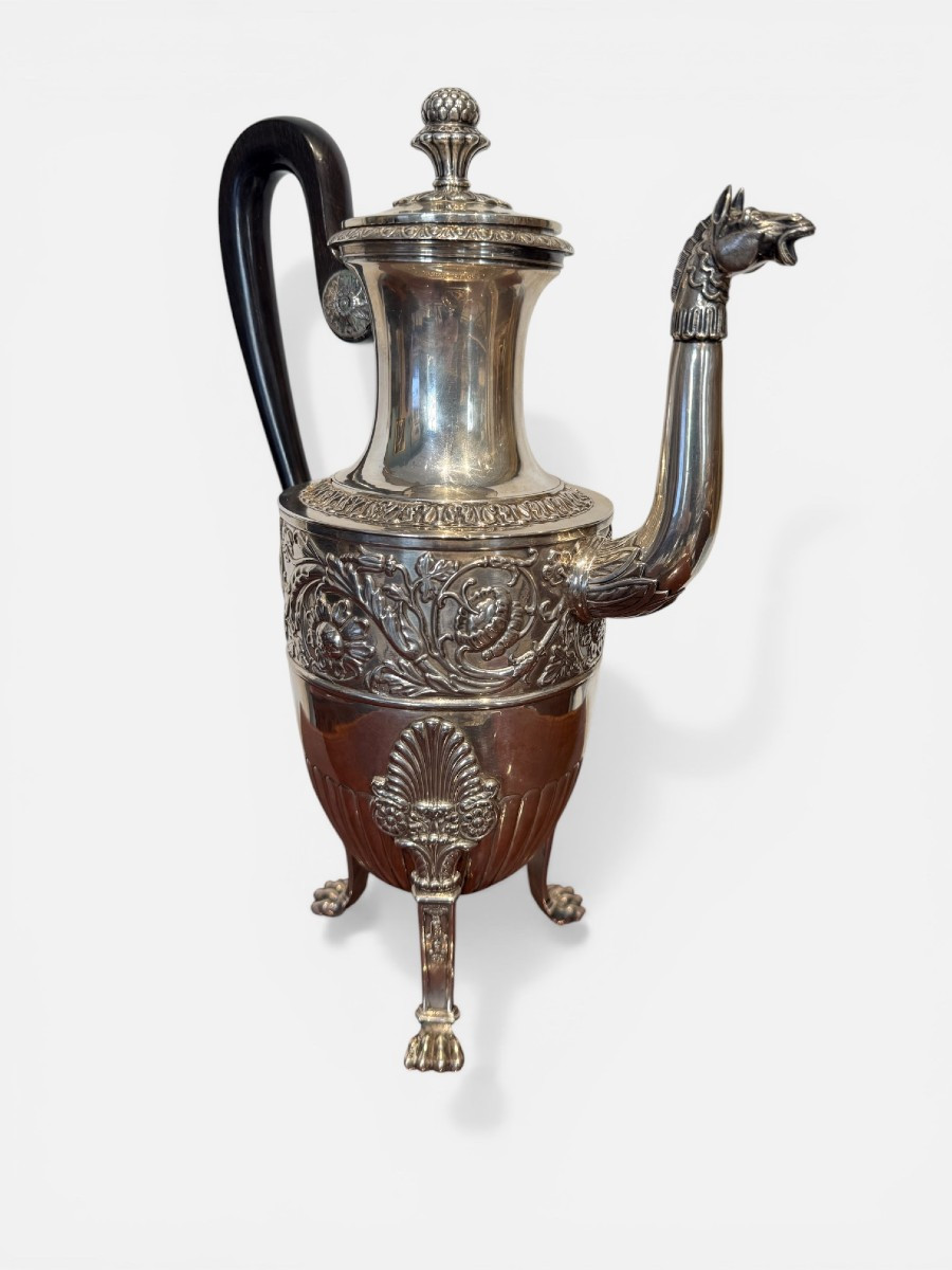 Caffettiera in argento di Pietro Borrani, Torino, circa 1840