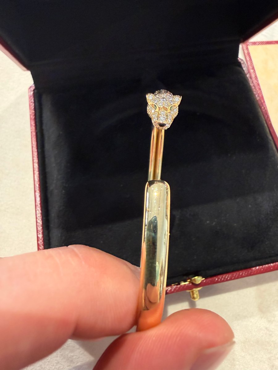 Cartier Panthère de Cartier – Bracciale Modello Piccolo Half-Pavé in Oro Giallo 18 kt con Diama-photo-1