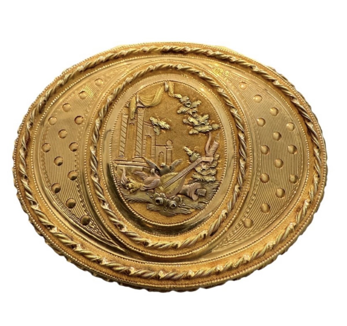 Raffinata tabacchiera francese in oro 18 carati, fine XVIII secolo-photo-2