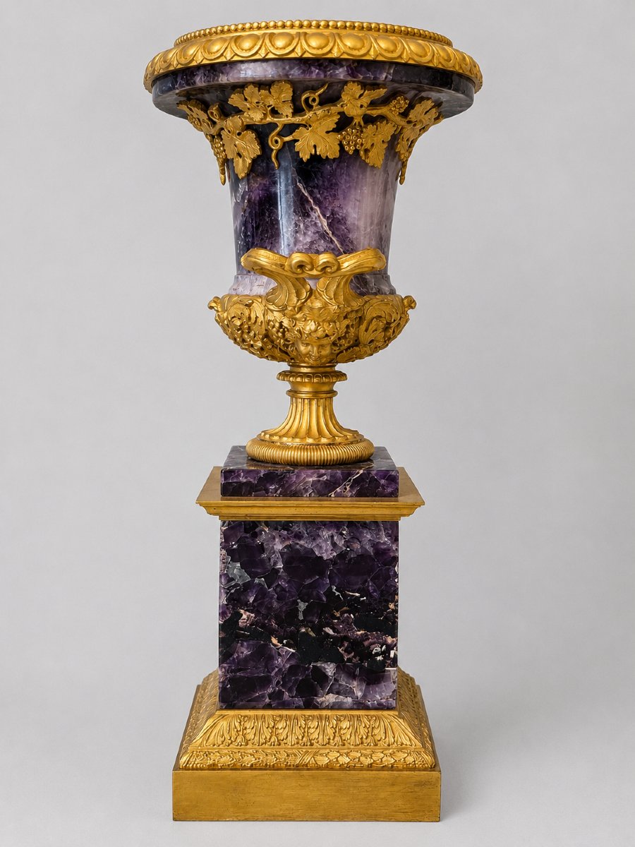Coppia di cassolette in Blue John e bronzo dorato, attribuibili a Pierre-Philippe Thomire-photo-2