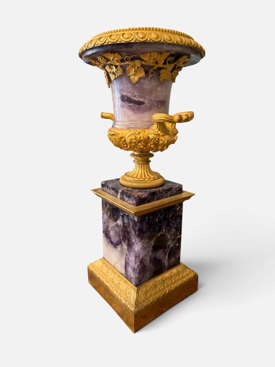 Coppia di cassolette in Blue John e bronzo dorato, attribuibili a Pierre-Philippe Thomire-photo-4