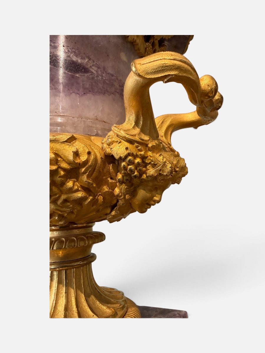 Coppia di cassolette in Blue John e bronzo dorato, attribuibili a Pierre-Philippe Thomire-photo-1