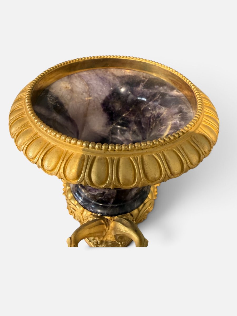 Coppia di cassolette in Blue John e bronzo dorato, attribuibili a Pierre-Philippe Thomire-photo-2
