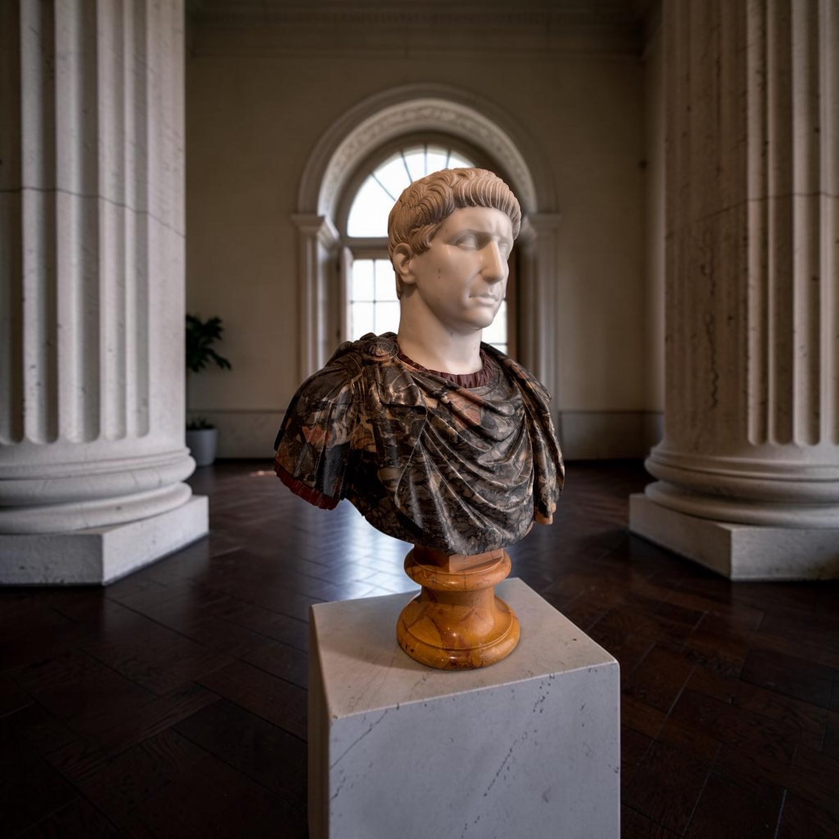 Busto di imperatore romano, verosimilmente Caligola Roma, metà del XIX secolo-photo-2
