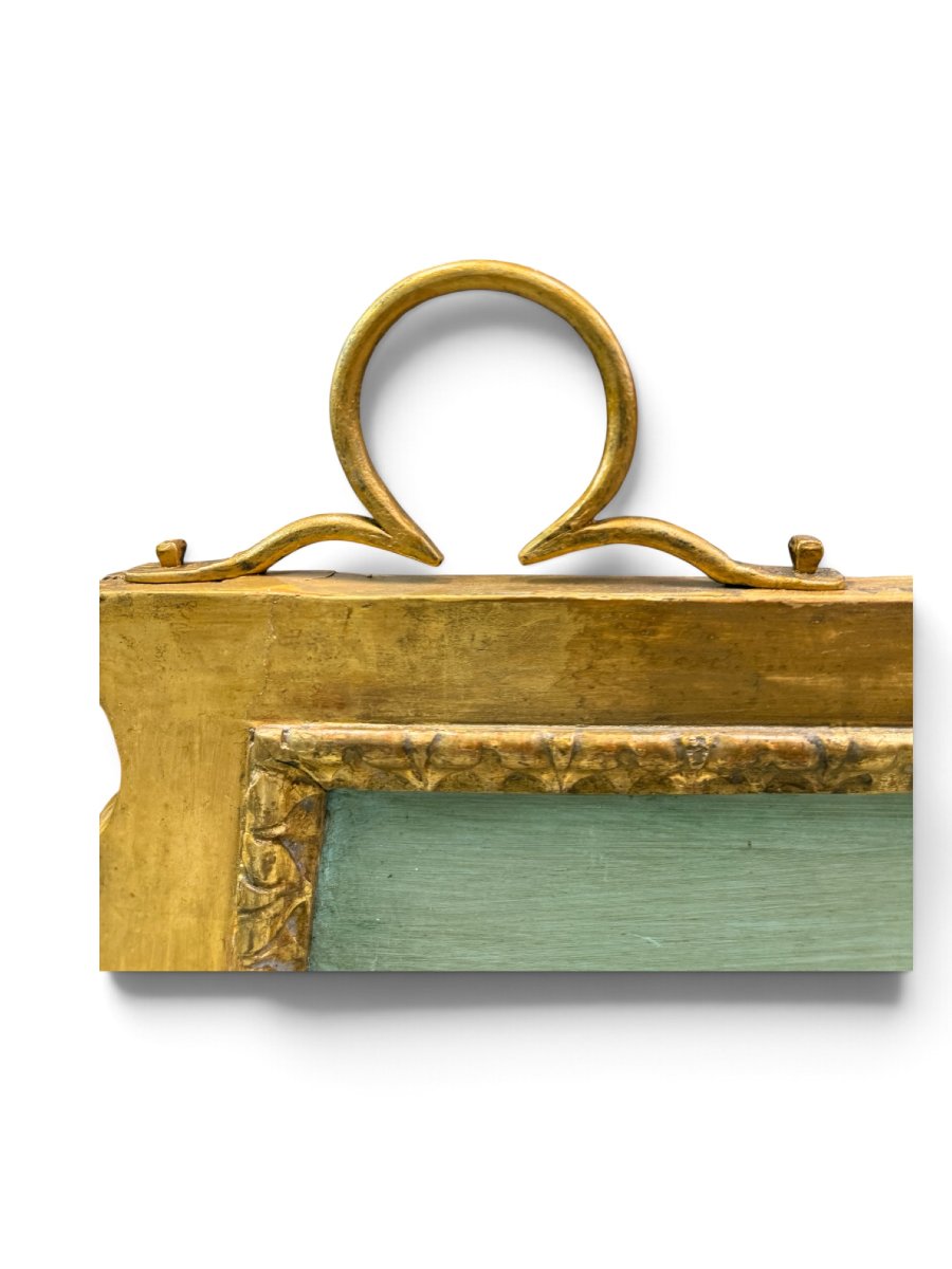 Coppia di panche veneziane in legno scolpito, laccato verde e dorato – Venezia, XVIII secolo-photo-6