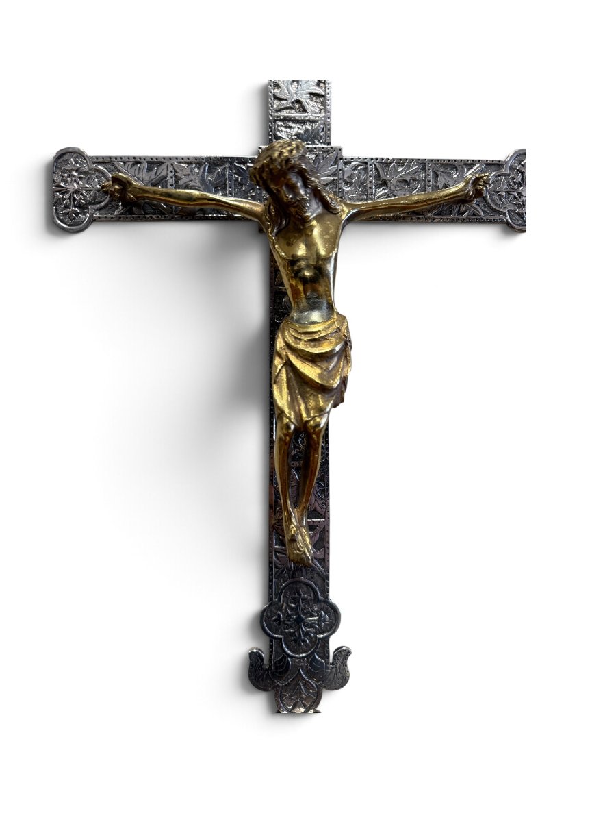 Importante croce d’altare in argento e argento dorato – Germania meridionale, probabilmente Aug-photo-2