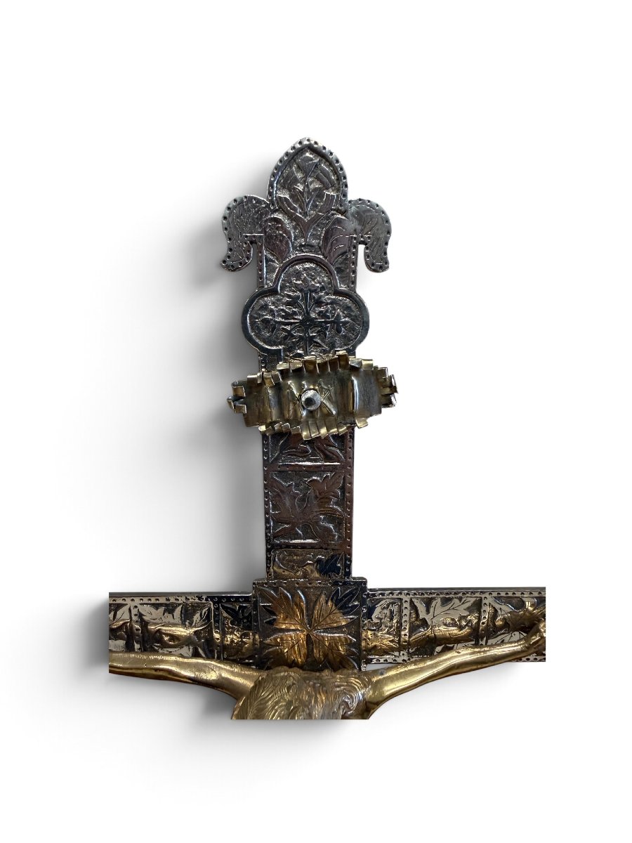 Importante croce d’altare in argento e argento dorato – Germania meridionale, probabilmente Aug-photo-1