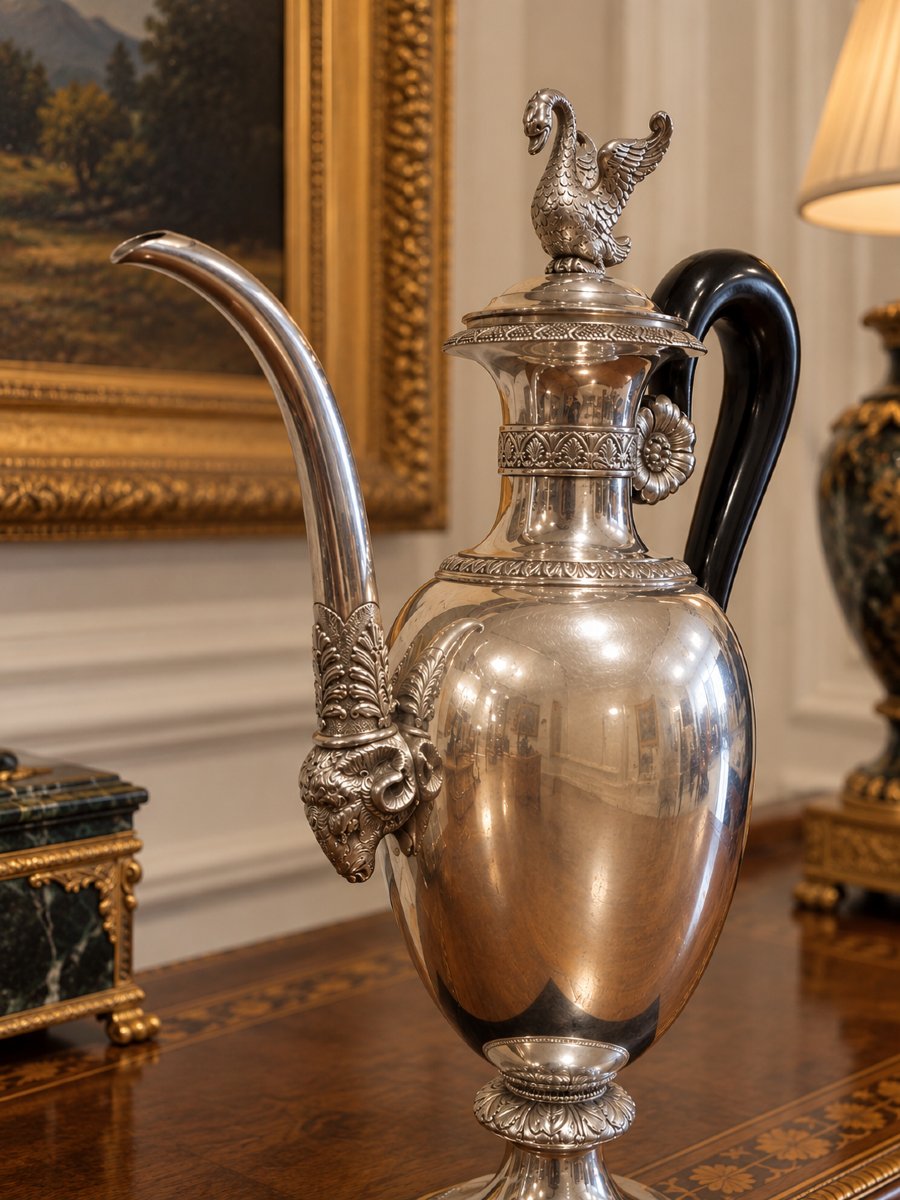 Caffettiera in argento di Emanuele Caber – Milano, circa 1820-photo-4