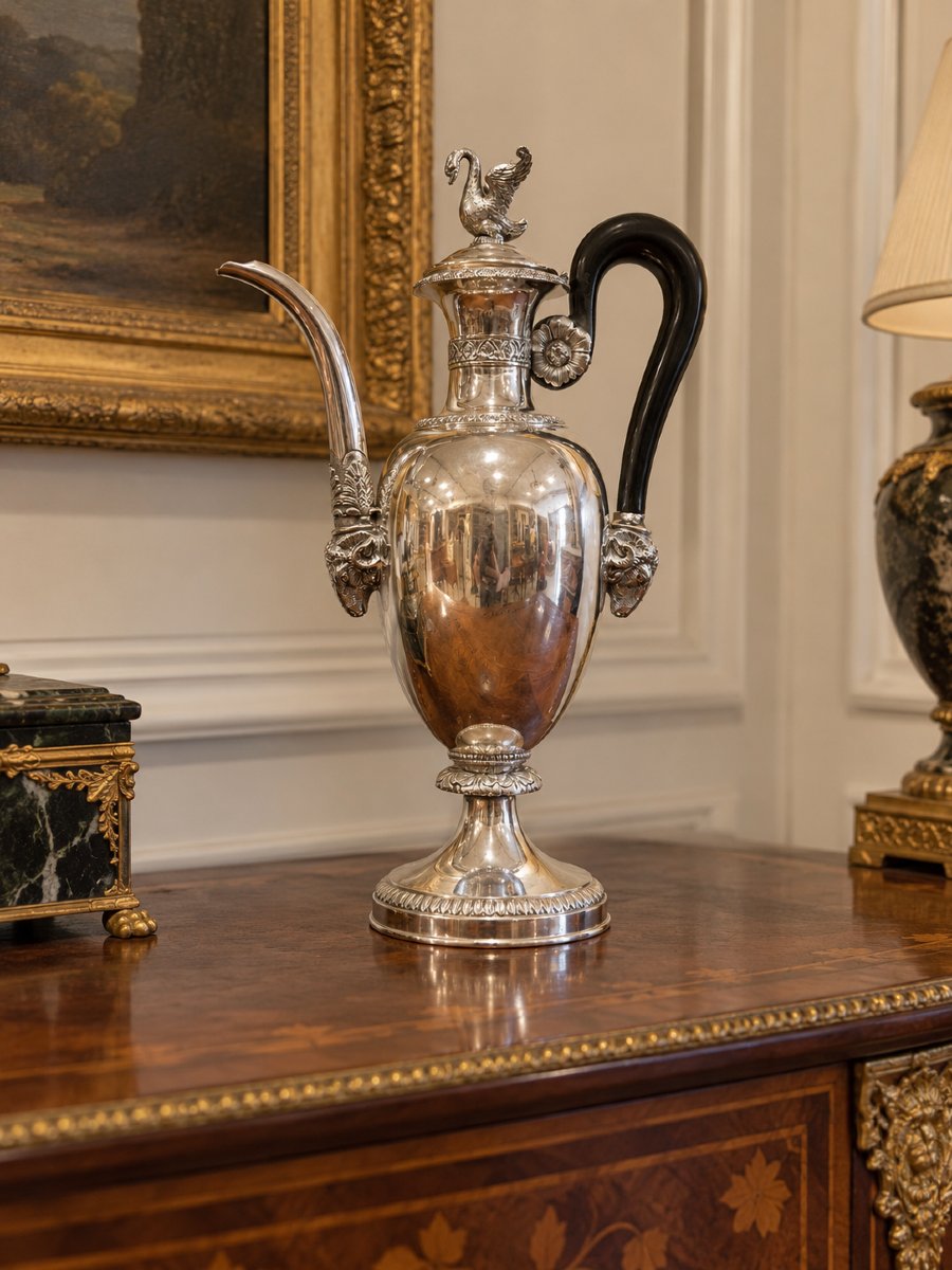 Caffettiera in argento di Emanuele Caber – Milano, circa 1820