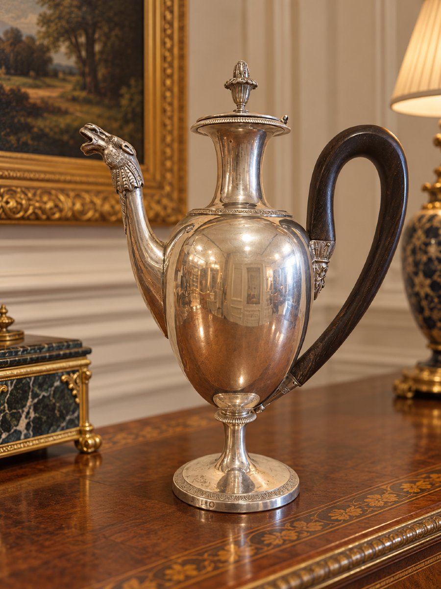 Caffettiera in argento di Emanuele Caber – Milano, circa 1820