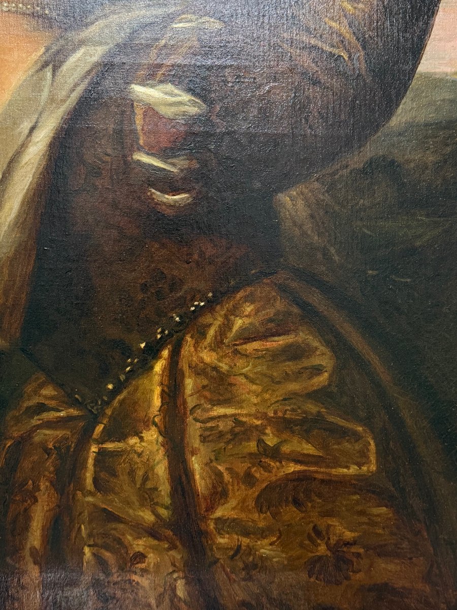 Da Tiziano Vecellio (1488/1490–1576) – Fanciulla con vassoio di frutta – Olio su tela, XIX seco-photo-3