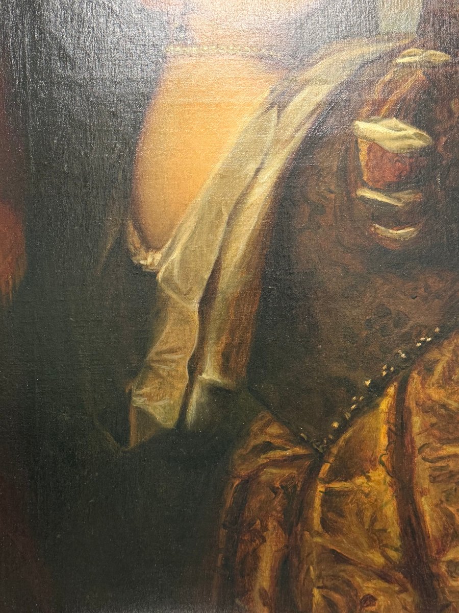 Da Tiziano Vecellio (1488/1490–1576) – Fanciulla con vassoio di frutta – Olio su tela, XIX seco-photo-4