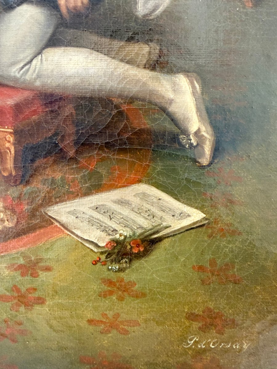 Scena galante in un interno aristocratico – Scuola francese, 1840–1860 circa-photo-5