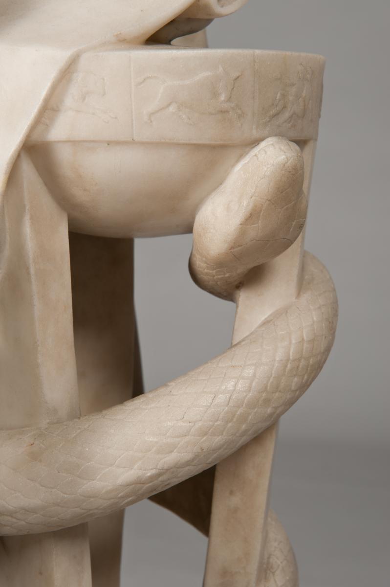 Sculpture Representant " Sibyl " Carlo Albacine Atrib. H: 102cm-photo-3