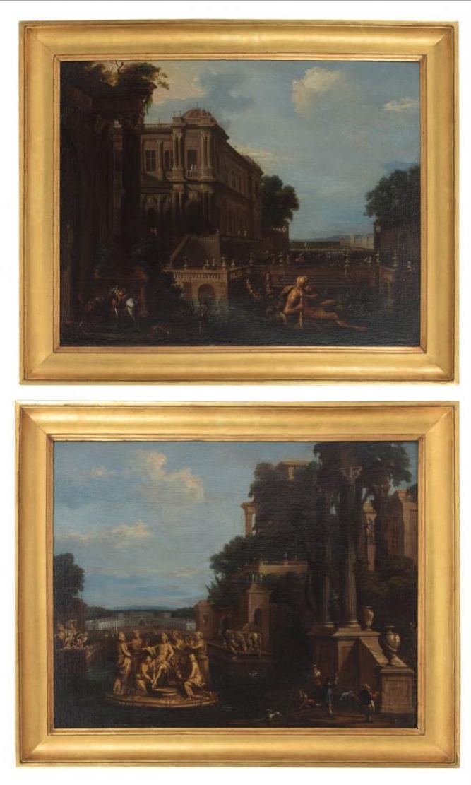 Moucheron Amsterdam 1677 / 1744 Paire Toiles " Paysage "