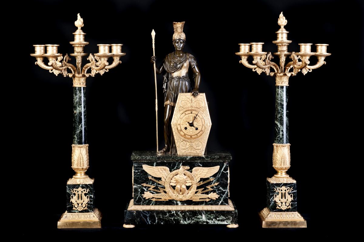 Grand Pendulo Bronze Dore' France XIXeme Siecle H: 72cm