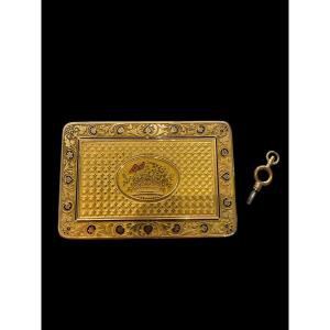Tabacchiera musicale in oro 18 carati e smalti – Georges Raymond Lamy & Cie, Ginevra, ca. 1825–