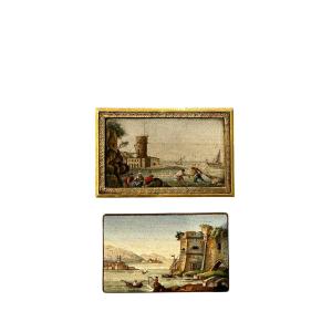 Coppia di micromosaici romani, Roma, ca. 1770–1780