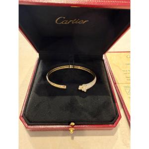 Cartier Panthère de Cartier – Bracciale Modello Piccolo Half-Pavé in Oro Giallo 18 kt con Diama