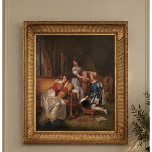 Scena galante in un interno aristocratico – Scuola francese, 1840–1860 circa