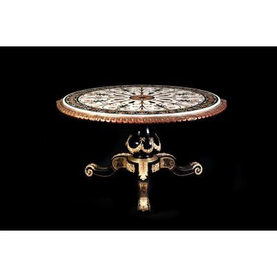 Table Française XIXeme Siecle Plateau Circulaire
