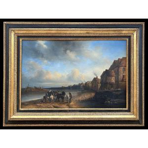 Painter Signed A. Laine 19th Century "coastal Theme"