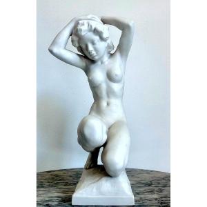 Hutschenreuther Porcelain, Statue Of A Young Girl, Biscuit Karl Tutter (1883 – 1969).