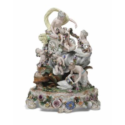 Impressive Large Porcelain Mythological Group With Venus , Samson Paris 19 Th Century