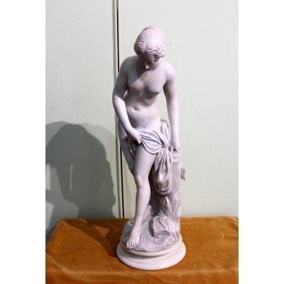 Alabaster Statue Of A Venus From France, Height 64 Cm Around 1930