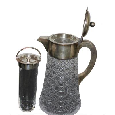 Silver Wine Carafe With Cooler Diana Head Vienna Austria