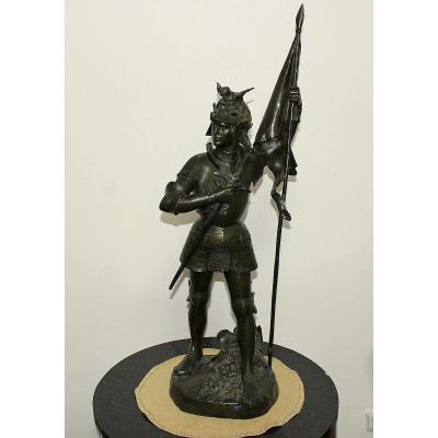 Emmauel Hannaux (1855-1934) French Sculptor Monumental Bronze Statue H. 106cm