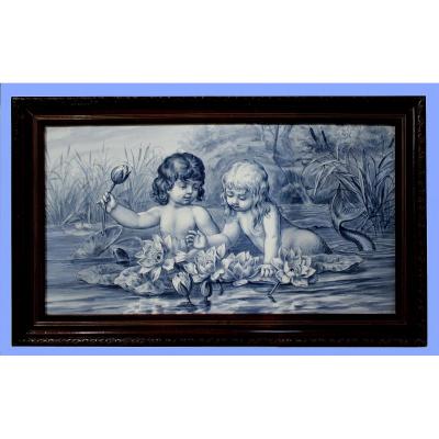 Villeroy & Boch Painted Porcelain Plate Of A Mermaid And Tritont