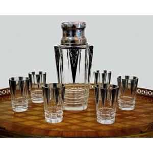 Czech Art Deco Glass Liquor Service By Karel Palda