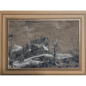 Pencil Drawing Enhanced With Chalk, 19th Century