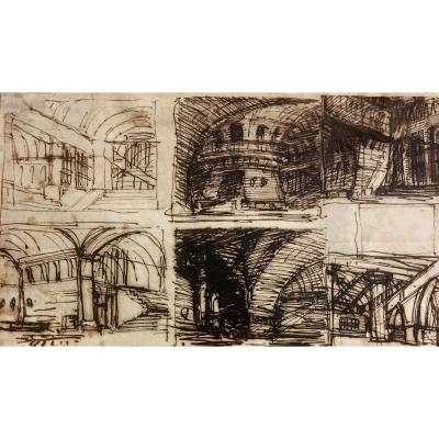 Entourage Of Giovanni Battista Piranesi, Dit Piranesi, Study Of Carceri Early Eighteenth