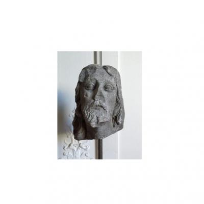 Head Of Christ Or Of St. Limestone Carved Sixteenth