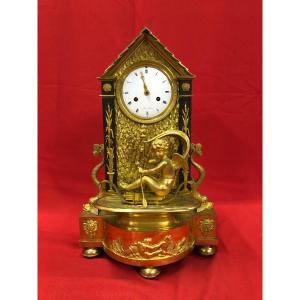 Empire Mantel Clock Cupido In The Boat