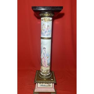 Sevres Style Porcelain Column